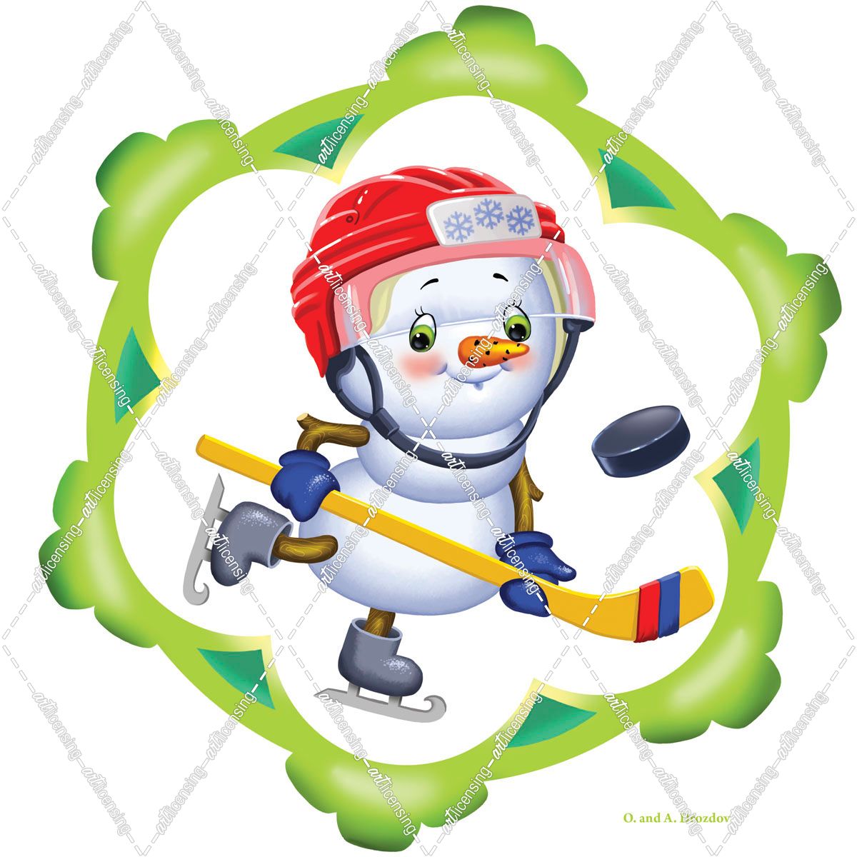 Snowman The Hockey Player