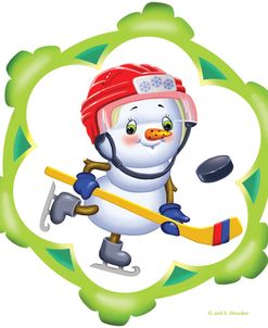Snowman The Hockey Player