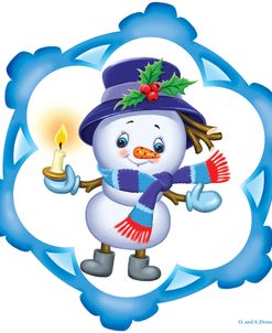 Snowman with Candle