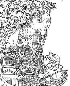 Saint Petersburg Cat: LINE ART