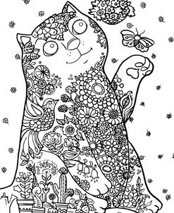 Bucolic Cat Line Art