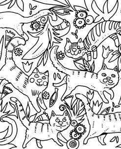 Magic Cats Line Art