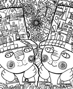 Twins Line Art