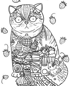 Tea And Cupcakes 2 Line Art