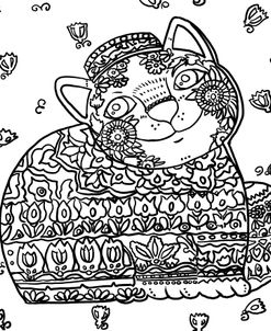 Tatar Cat Line Art