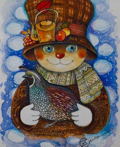 Autumn Cat With Quail