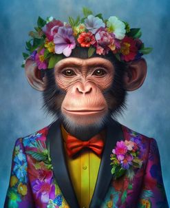 Monkey In A Floral Jacket