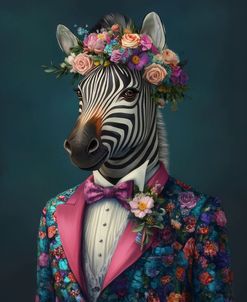 Zebra In A Floral Jacket