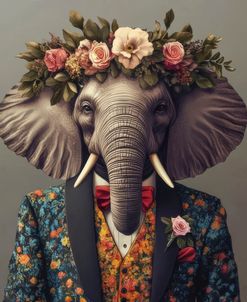 Elephant In A Floral Suit