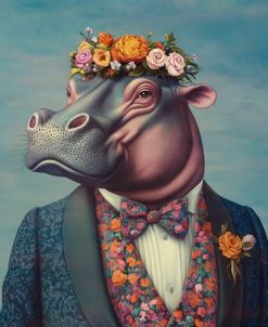 Hippo In A Floral Jacket