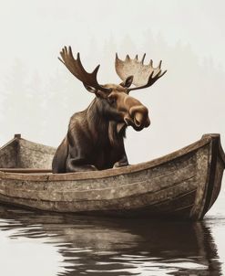 Moose In A Boat