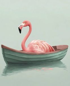 Flamingo In A Boat