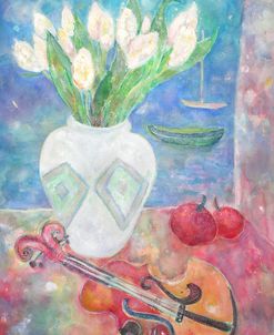 Violin With Flowers