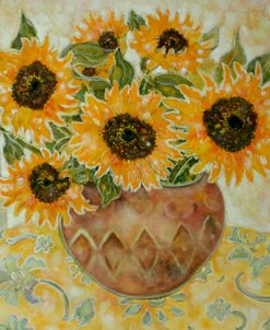A Sienna Bowl Of Sunflowers