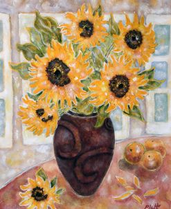 Sunflowers And Satsumas