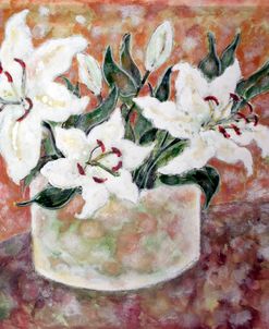 White Lilly Gold Fresco