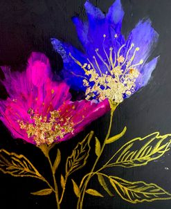 Pink Purple And Gold Abstract Flowers Alcohol Ink Painting