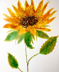 Yellow Sunflower Alcohol Ink Painting