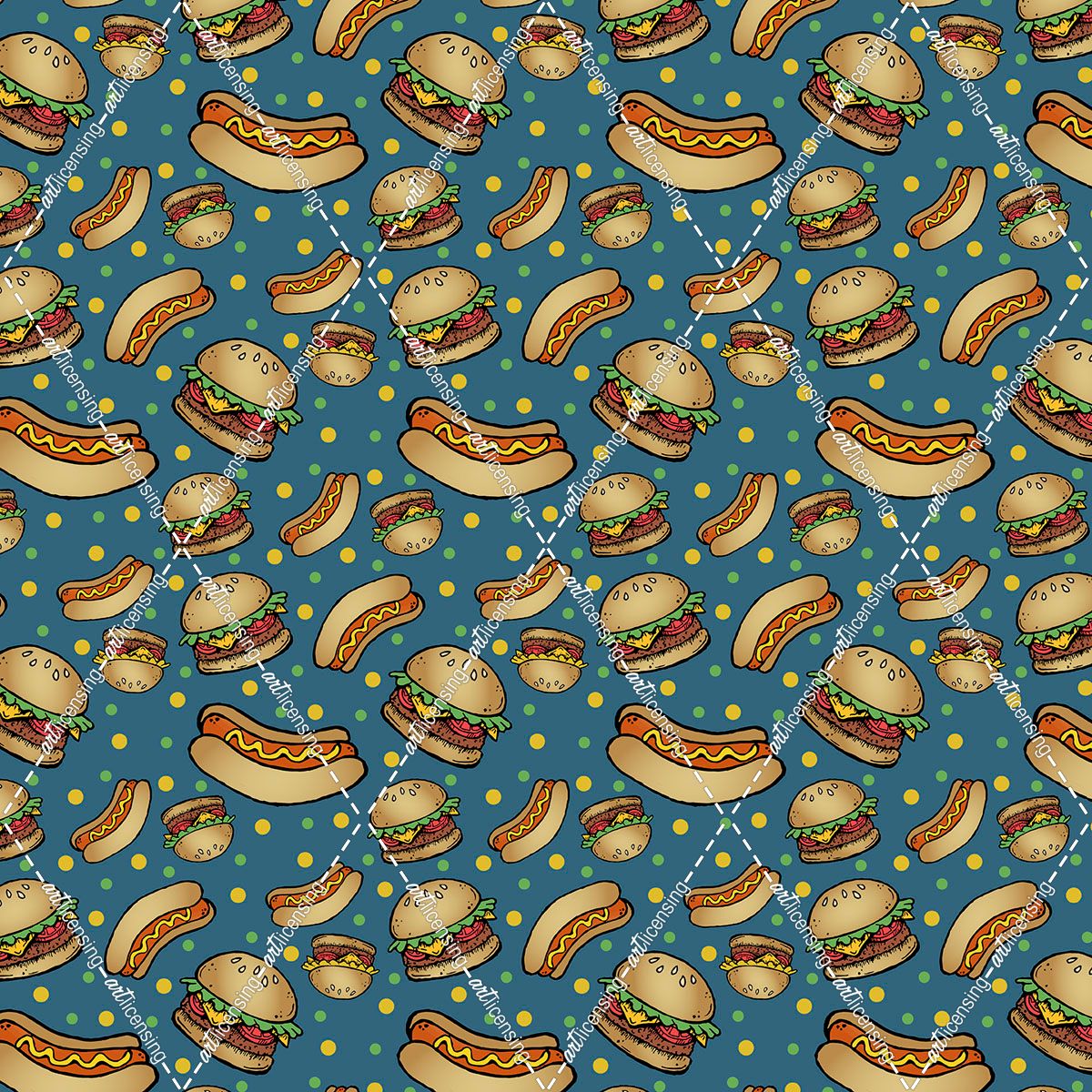 Burgers & Hotdogs Party Pattern