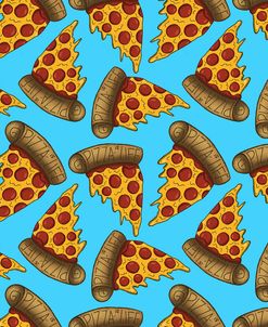 Blue Pizza Party Pattern