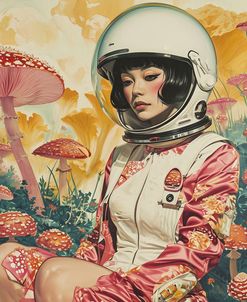 Astro Woman Among the Mushrooms