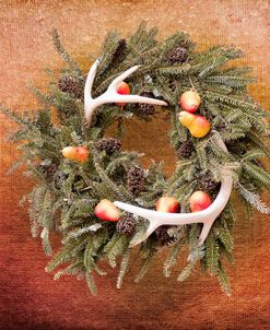 Christmas Wreath with Deer Antlers