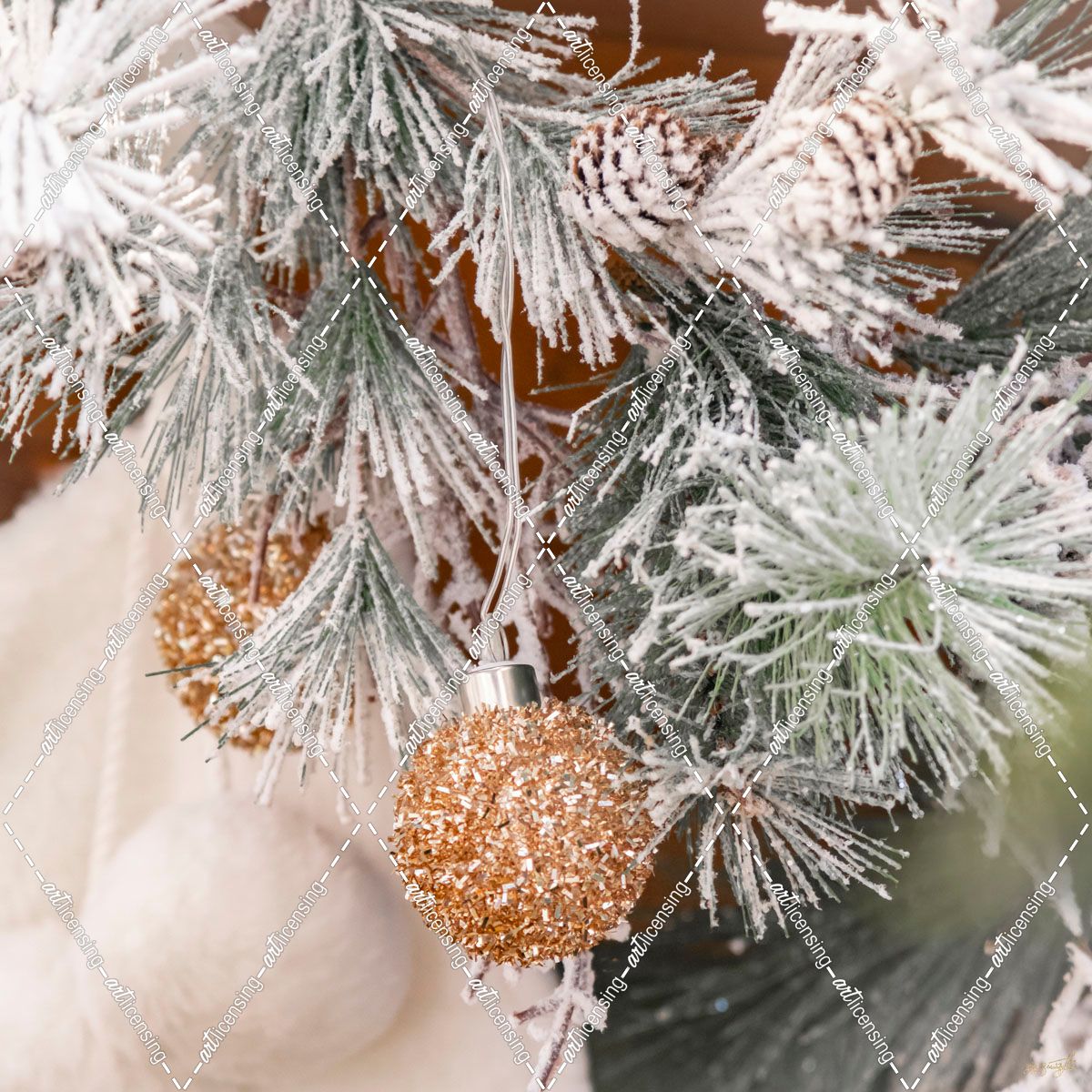 Glitter Ornament and Pine