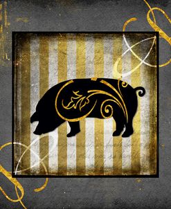 Gold Welcome To Our Bistro Pig