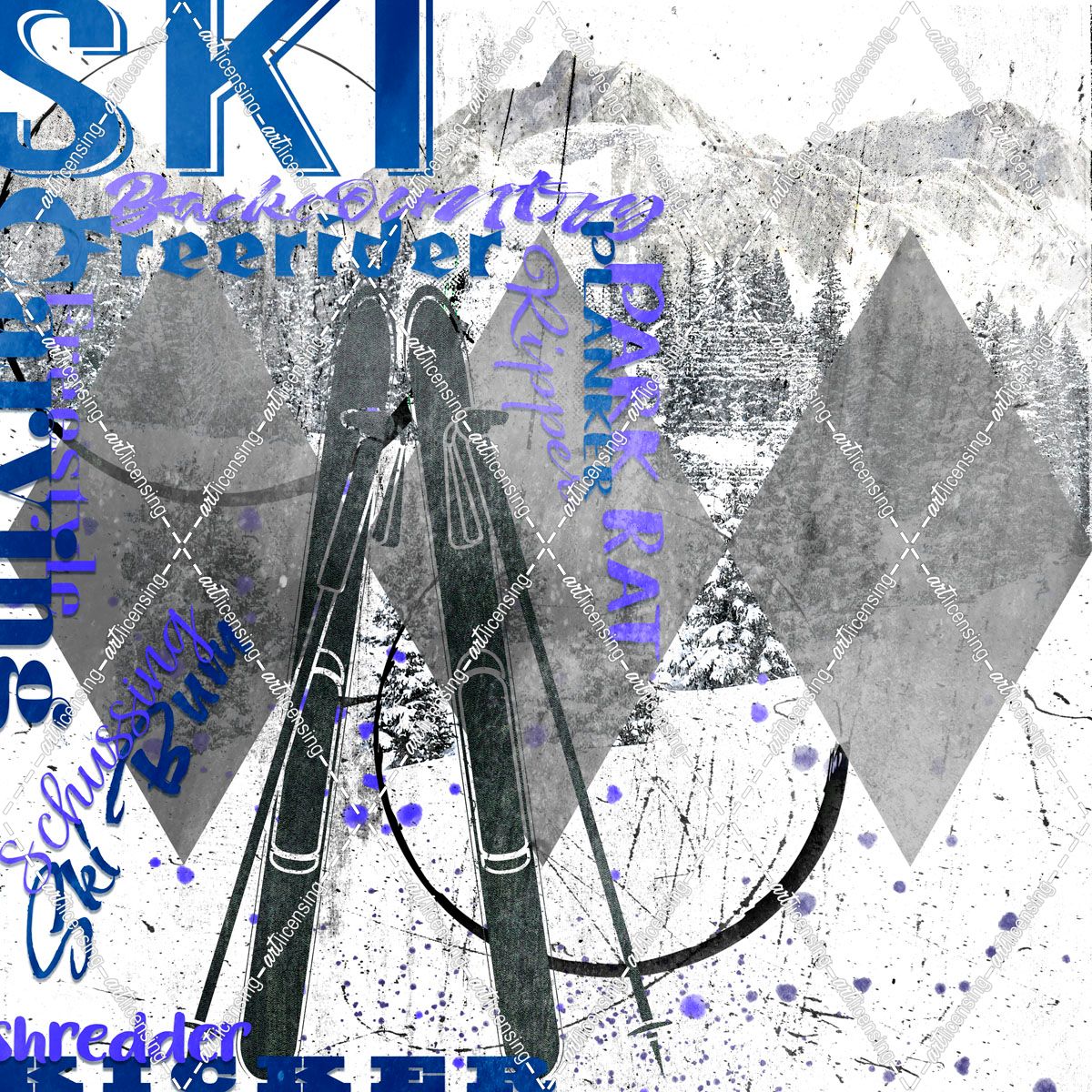 Extreme Skier Word Collage