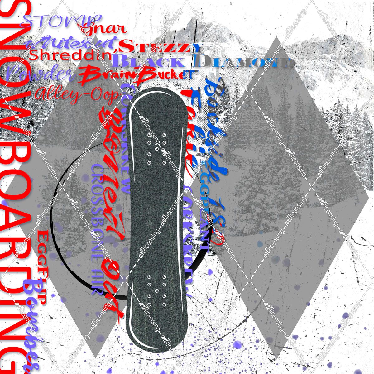 Extreme Snowboarder Word Collage
