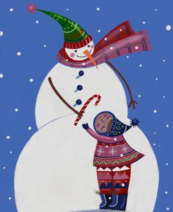 Snowman with Candy Cane