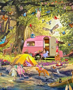 Fairies Camping with Forest Friends