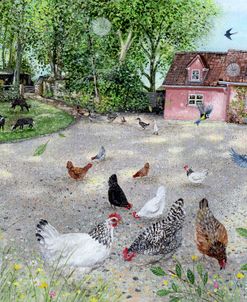 Chickens in a Yard