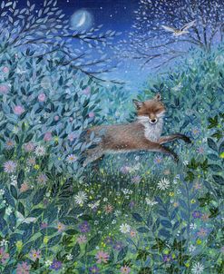 Fox in Moonlit Garden