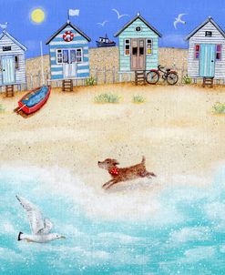 Beach Huts and Running Dog