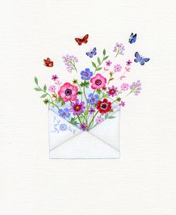 Envelope of Flowers and Butterflies