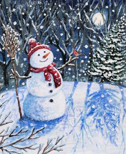 Snowman and Full Moon