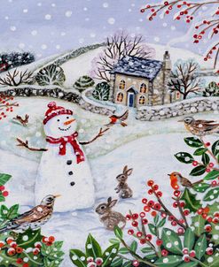 Hill Cottage And Snowman