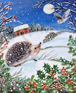 Woodland Hedgehog And Owl
