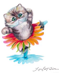 Kitten Ballerina Daisy Flower Dance Persian Cat