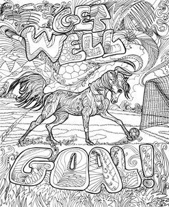 Get Well Soon Soccer Goal Football Horse Color Card