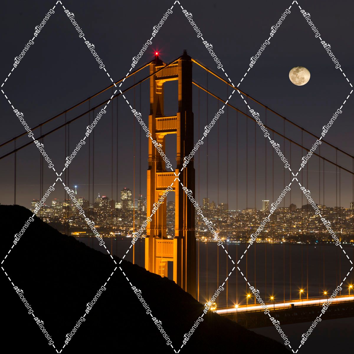 Golden Gate and Moon