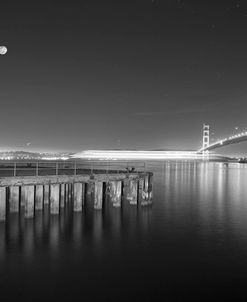 Golden Gate Pier and Stars BW