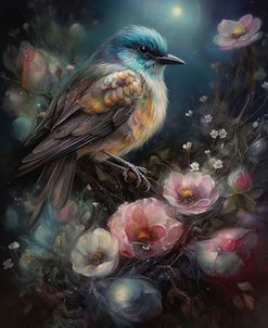 Bird In Nest With Dream Flowers (3)