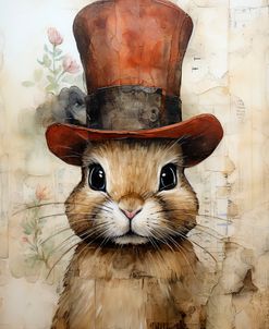 Cute Rabbit With A Red Hat Baroque Style 1