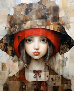 Cute Girl With A Red Hat Baroque Style 3