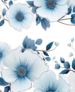 Watercolor Pattern Blue Flowers