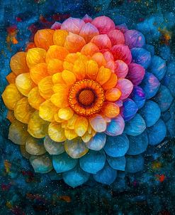 Vibrant Water Color Mandala Flower 1