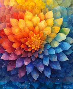 Vibrant Water Color Mandala Flower 2