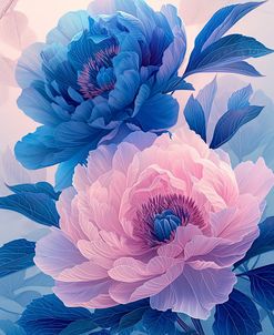 Pink And Blue Peony